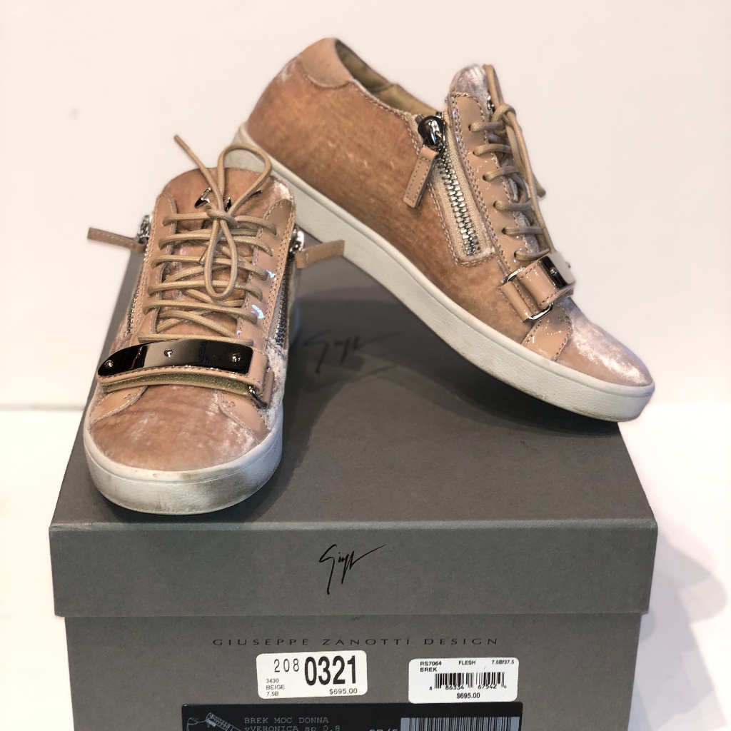Giuseppe Zanotti Pink Velvet May London Sneakers